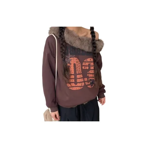 NICEAMOLA Кофейный Женский Свитшот