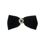 Белая заколка для волос с бантом в форме сердца и конским хвостом