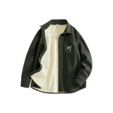 [Теплый Вельвет] Оливково-зеленый (Ma Лайфстайл Радость Логотип на груди)