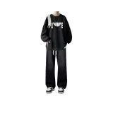 Комплект одежды: Свитшот "Кошка Shadow" черного цвета + черные джинсы