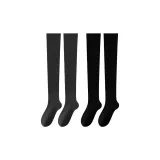 [Удлиненные носки выше колена] Черный + Темно-серый