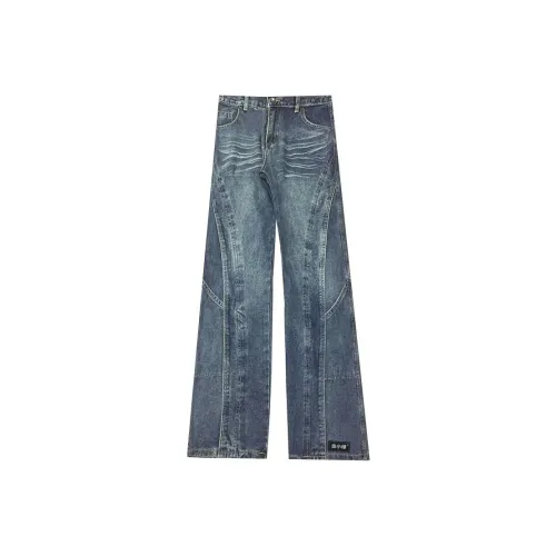 CHONGXIAOLV Синий Унисекс Джинсы