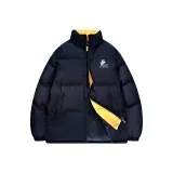 Темно-синий, синий, одиночный, хлопковый пуховик