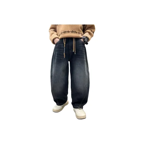 YALU Синий и Серый с флисовой подкладкой XTT7308 Школьные джинсы