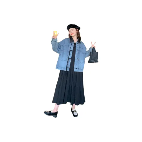 JZWSTUDIO Джинсовый синий Женские Куртки