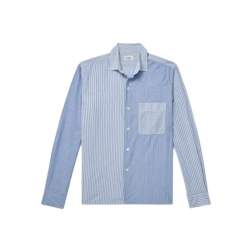 Hartford Синий с Белой Надпись Мужские Рубашки