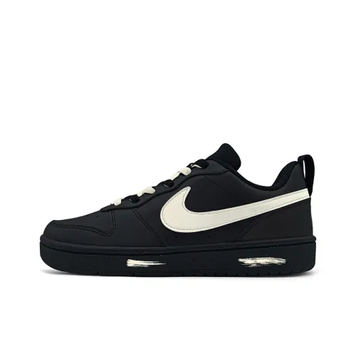 Nike Court Borough Backlight Trail Slip Resistant Low Топ Детские Скейтбординги Черный Рисово-белый Подростки