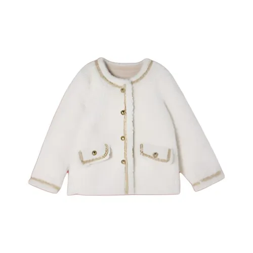 YUANYUAN GIRL Бежевый Одиночная пара Пальто KIDS Шерстяное пальто