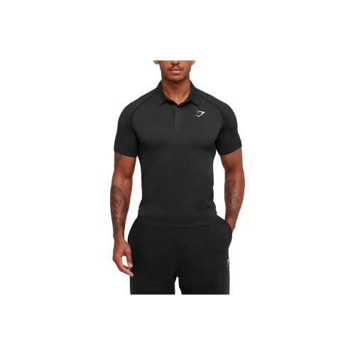 GYMSHARK Черный Теневой Серый Многоцветный Мужская Рубашка с Коротким Рукавом