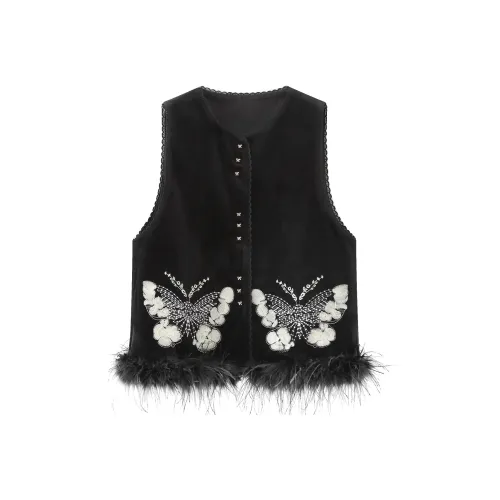 AURORA DIARY Черные Женские Жилеты