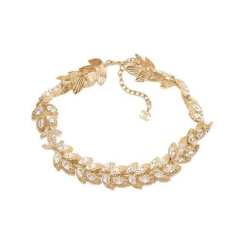 CHANEL Металлические ожерелья Женские Золото Кристалл