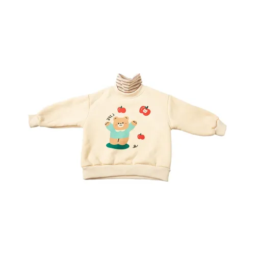 SHIBU KIDS Модный стиль 5030 Медведь Яблоко Овца Шерпа Свитшот In Бежево-желтый Предшкольные Свитшоты