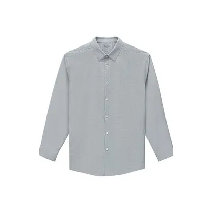 DEGRE ZERO Длинный рукав рубашка мужская жаккард серая клетка