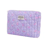 Фиолетовый клатч в клетку с бантом, размер 23*6*18