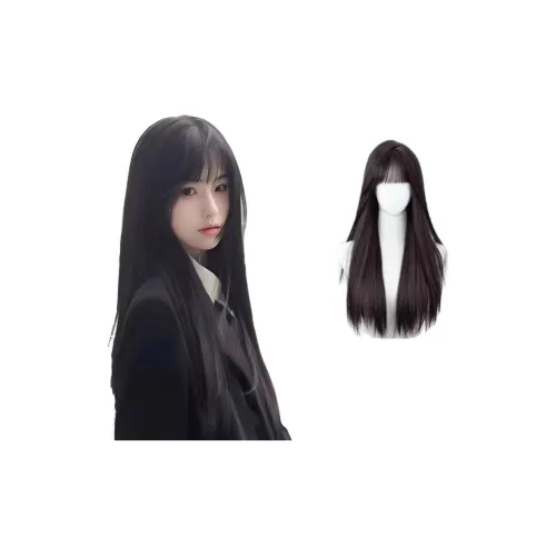 Gentle Welcome Черный Длинный Straight Wig для Женщин с Искусственными Лоскутами Полный Набор Перук для Полной Головы