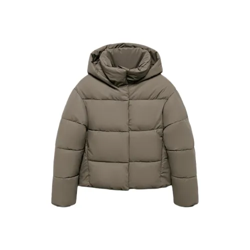 ZARA Collaboration Коричневый Темно-Серый Коричневый Женские Пуховики