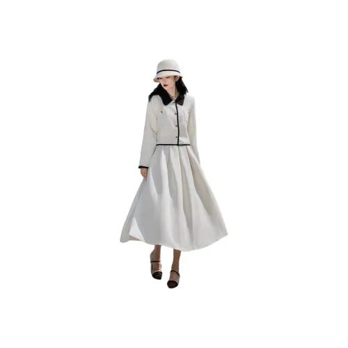 MDEHT Белый топ + Белая юбка Женские комплекты с юбкой