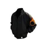 Чёрный утолщённый хлопковый пуховик