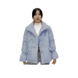 Светло-синий хлопковый пуховик