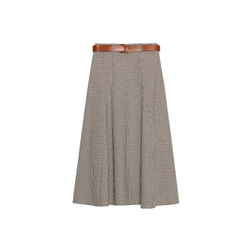 ZARA Collaboration Черный Телесный Женские Повседневные Длинные Юбки