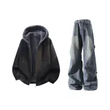 Чёрный, серый + синий, штаны