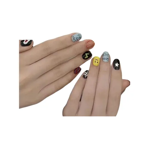 T Z Лето Детство Звезда Smiley Дофамин Молния Буква False Nail Короткий Синий Желтый Черный Jump Цвет Мультяшный