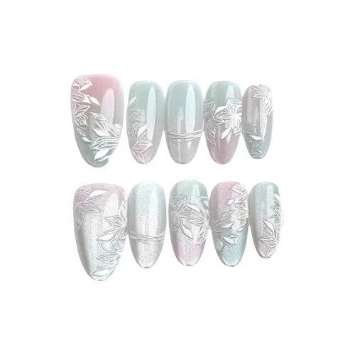 OEING False Nail Миндально-розовый Синий Смудж Кошачий глаз