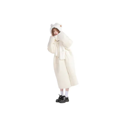 FLIM Ice Cream White Women's Coat