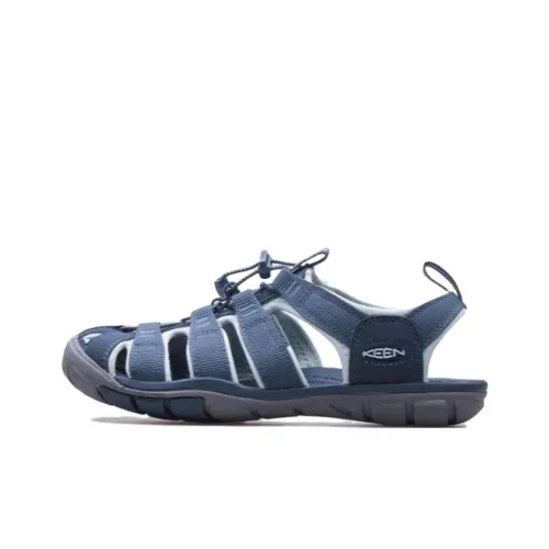 KEEN CLEARWATER CNX Дышащие Устойчивые к истиранию Пляжные сандалии Женские Синие Белые
