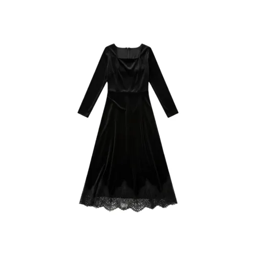 ONEPASS Длинное платье с длинными рукавами женское