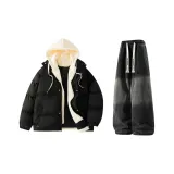 Чёрный + Чёрный Джинсы с Флисовой Подкладкой