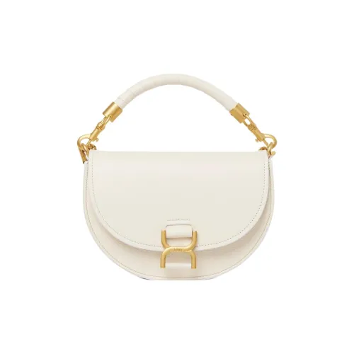 Chloe Marcie Nappa Lambskin Рифленая Телячья Кожа Сумка Маленькая Women's White