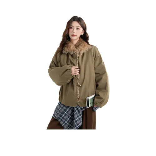 HTHK Армейский зеленый Женские пуховики