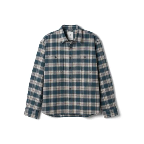 SIMWOOD Винтажный Синий Серый Клетка Мужская Рубашка