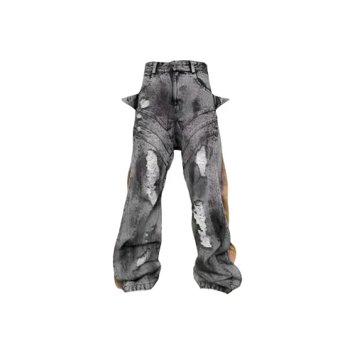 SXXDEVIL Light Gray Unisex Jeans SXXDEVIL Светло-серый унисекс джинсы