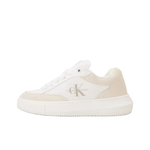 CKJ CALVIN KLEIN JEANS Низкие кроссовки для скейтбординга Женские Белые Розовые