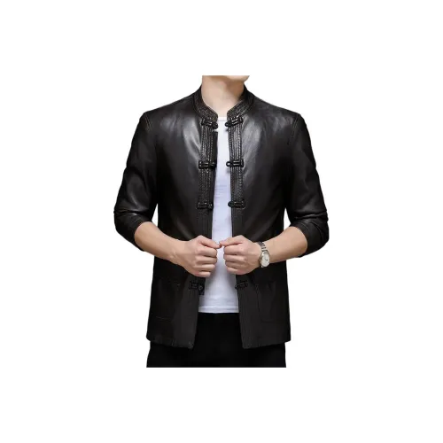 27DESHENGHUO Кожаная куртка мужская