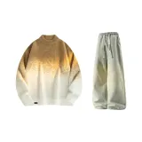 Хаки + Желтый Грязь Джинсы с Флисовой Подкладкой