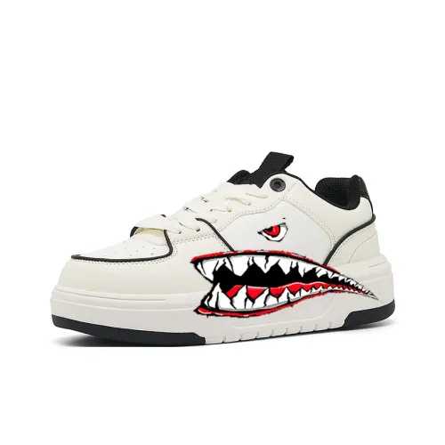BIDE·PAN Повседневная обувь для детей низкий топ белый и черный акула унисекс