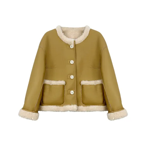 GZQJ Светлый Верблюжий Женский Пальто