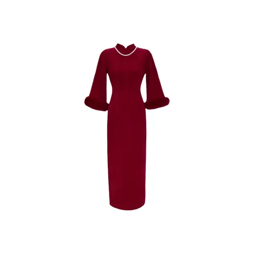 VENICEW Длинное платье с длинными рукавами женское