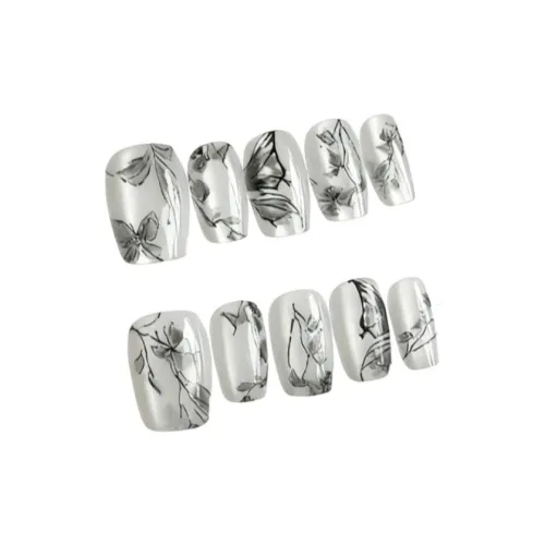 OEING False Nail Короткий LADDER Белый черный Smudge Кошачий глаз