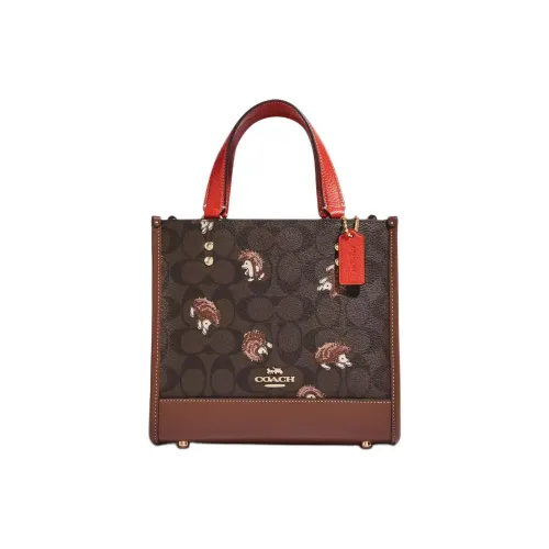 COACH Коровья кожа Тоут Сумка Сумка для покупок Сумка через плечо Сумка Женская Монограмма Коричневый