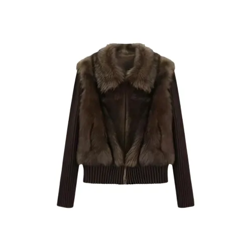 UYH Винтажный коричневый женский бархатный пиджак