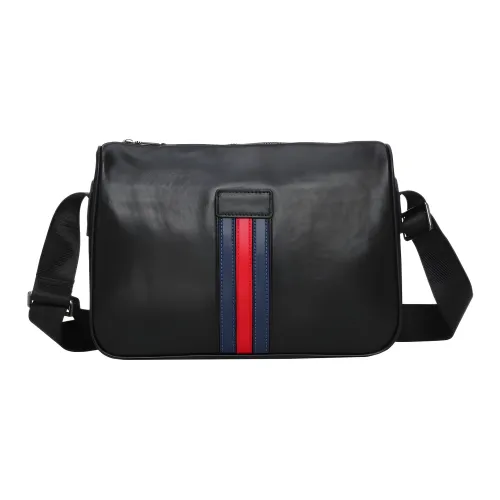 LAORENTOU Сумка через плечо из натуральной коровьей кожи стандартная мужская черная