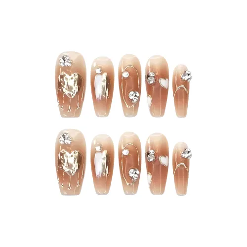 Fanze Крем Сердце Ручной Работы Карамель Золотой Инфузированный Амбра Осветляющий MID Длина (Размер Длины) Коричневый Градиентный 25 мм