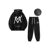 Комплект одежды (Черный флисовый топ + Черный флисовый низ)