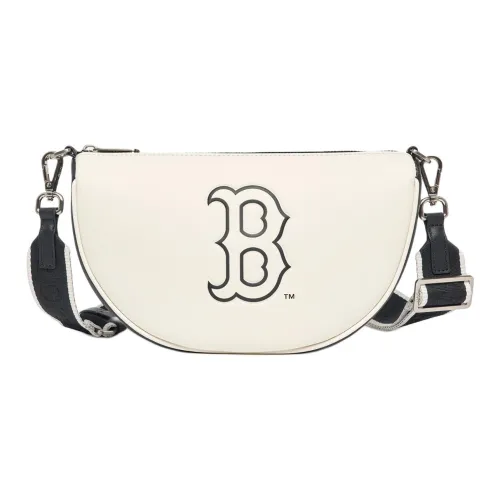 MLB Искусственная кожа Пельменная сумка через плечо Стандартная унисекс Черный Белый