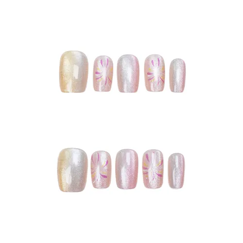 OEING False Nail Короткий LADDER Розовый Smudge Кошачий глаз