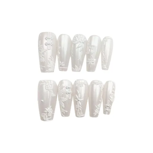 OEING False Nail Trapezoidal Белый Smudge Невинно-соблазнительный